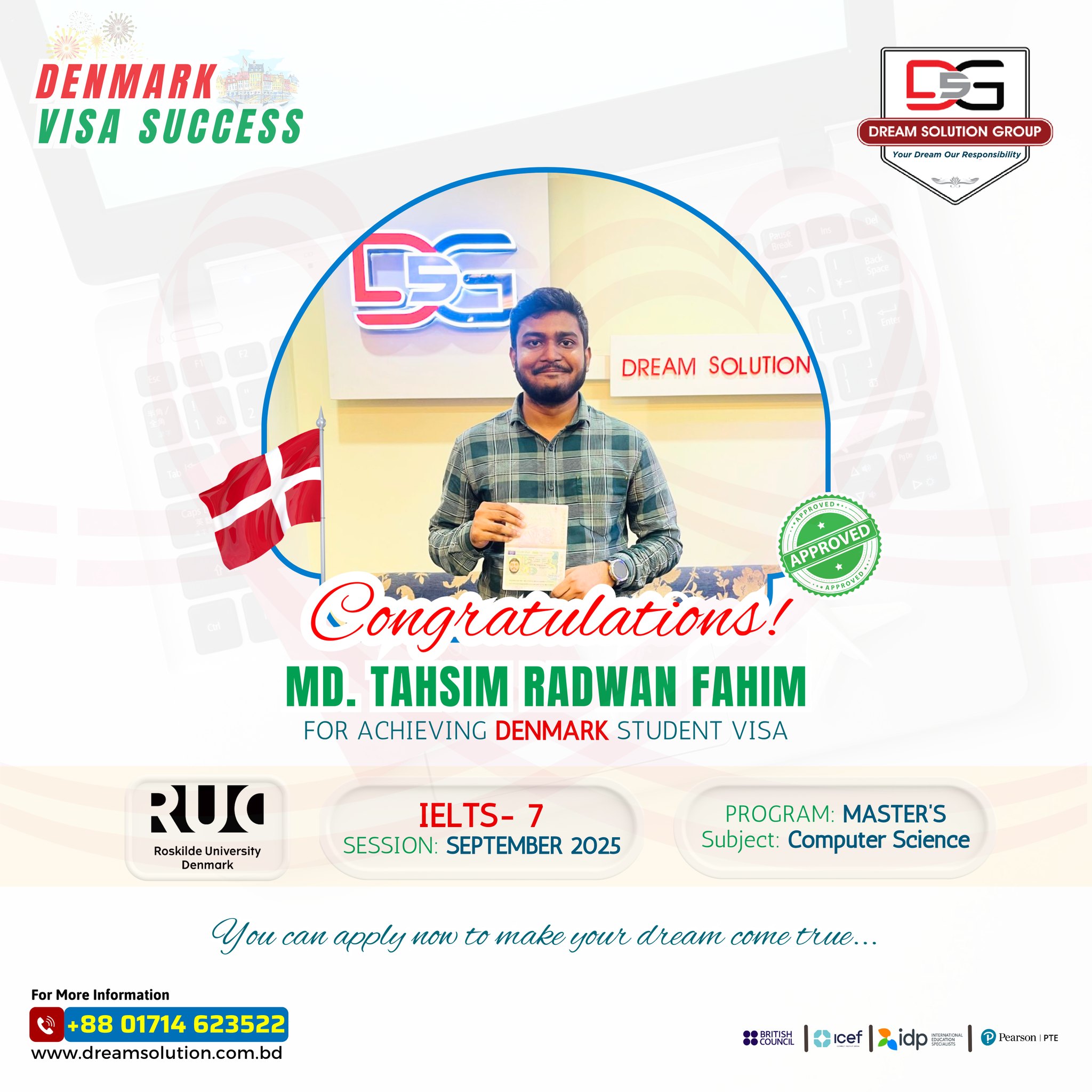 Congratulations 𝐌𝐝. 𝐓𝐚𝐡𝐬𝐢𝐦 𝐑𝐚𝐝𝐰𝐚𝐧 𝐅𝐚𝐡𝐢𝐦 - Dream Solution Group